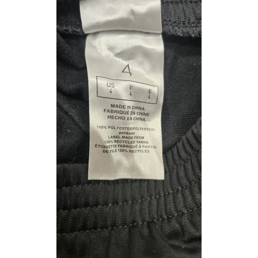 Adidas Kids Black Tricot Pants 2 Striped Straight Leg Sz 4